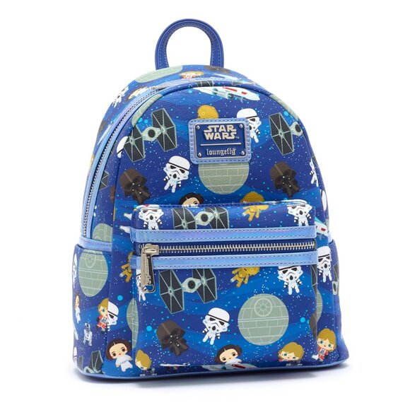 2021 Disney Parks Loungefly Star Wars Chibi Mini Backpack Characters & Vehicles - Picture 1 of 10